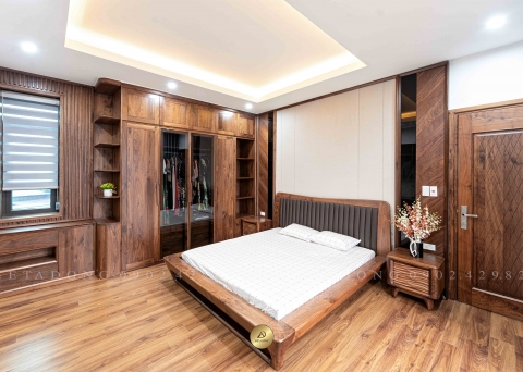 Giường ngủ gỗ óc chó V'LUXE GN-02